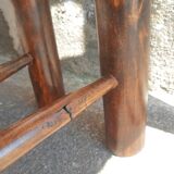 Pair of mulched brutalist chairs and wood