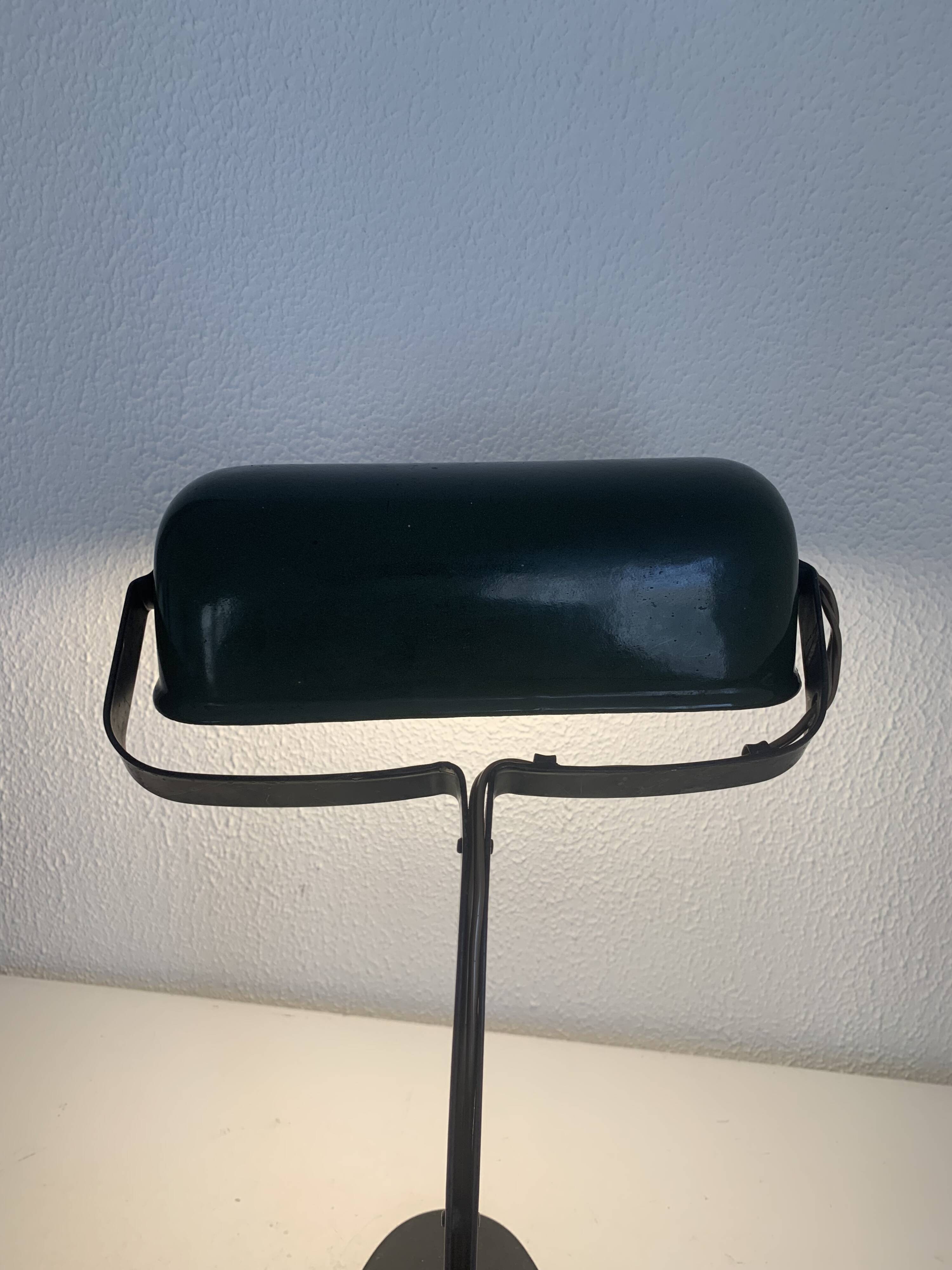 Vintage 1930 Viktoria enamelled cast iron Bauhaus lamp - 40 cm