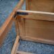 Bookseller's folding wooden shelf, vintage 1970s