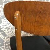 Two vintage chairs compass feet, 1950