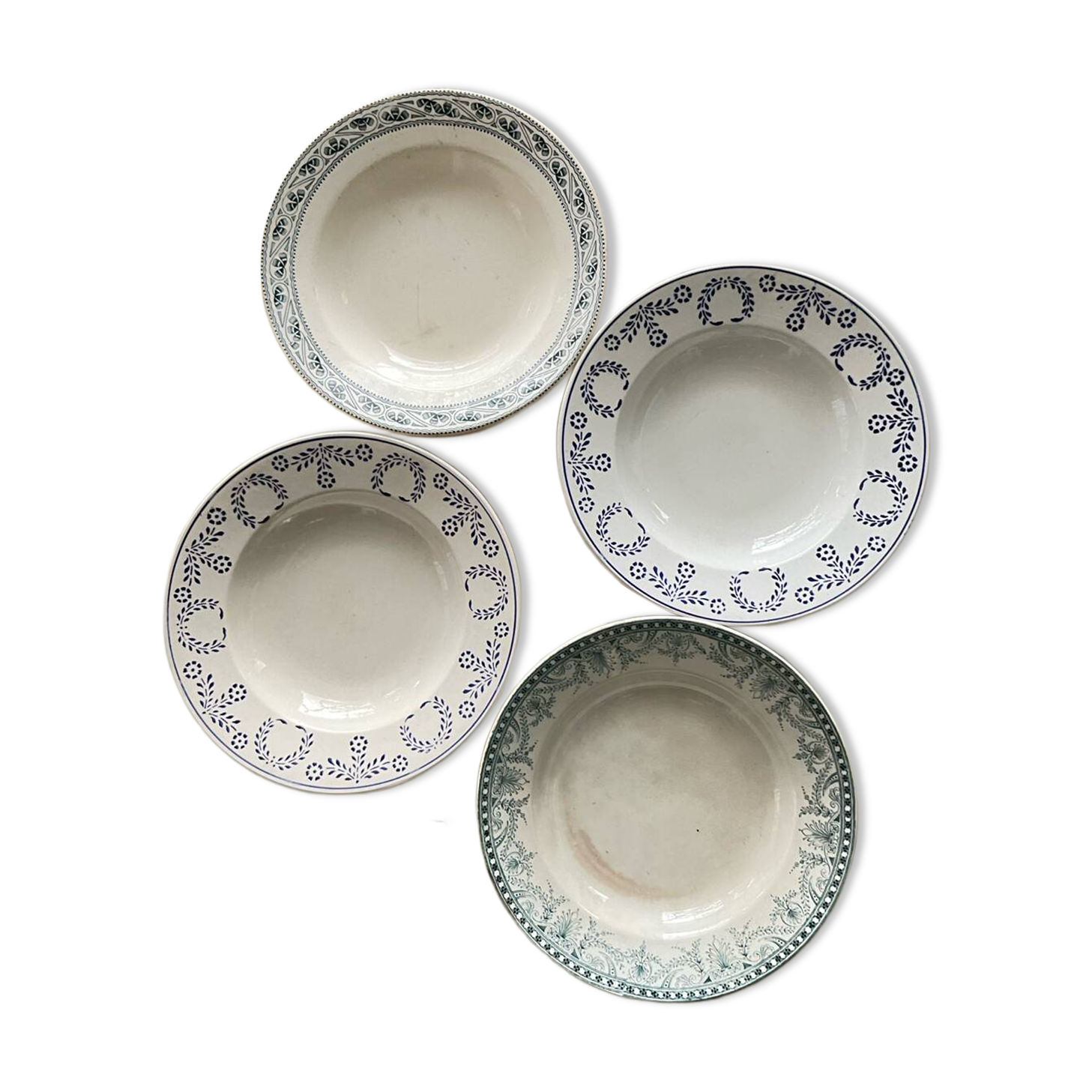 Mix and match old deep plates.