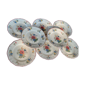 8 small plates of sarreguemines agreste series