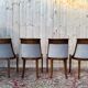 Set of 4 Empire gondola chairs in solid mahogany and velvet.