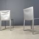 Grey leather dining chairs by Cattelan Italy, set of 8 - 1980s