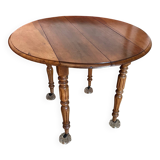 Folding round wooden table
