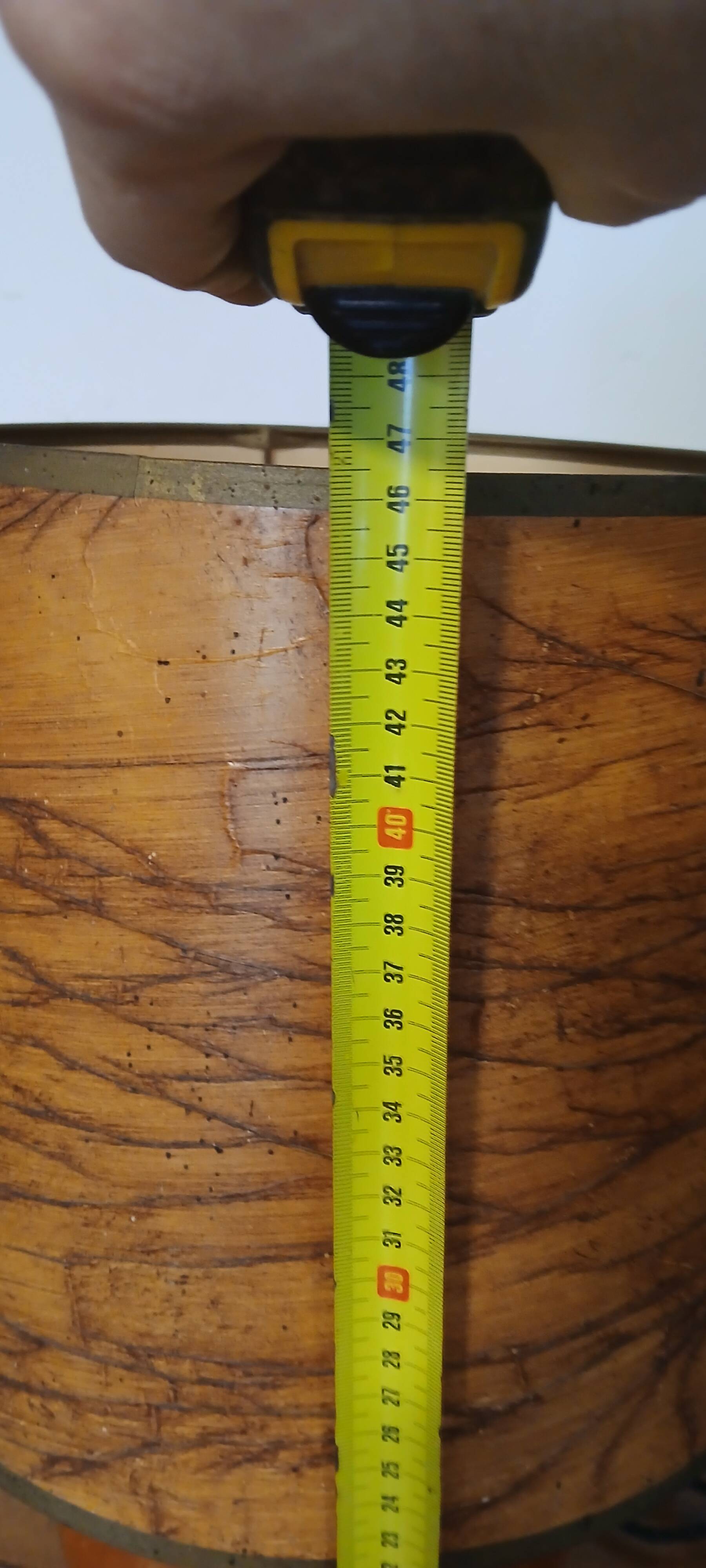 Blonde wooden ball lamp, 1970s