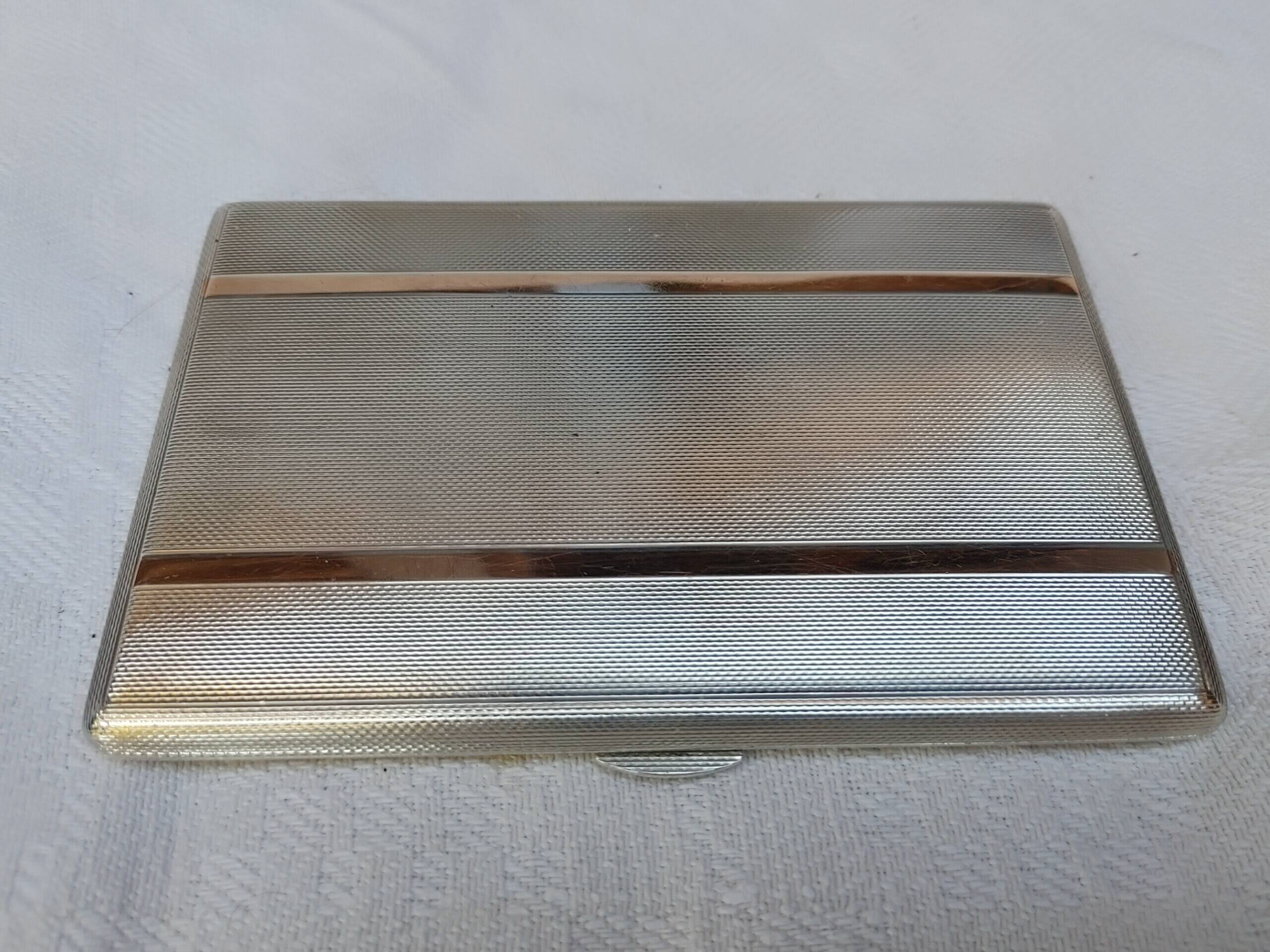 Old cigarette case or card holder in solid silver - English hallmarks - 195 gr