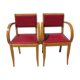 Pair of bridge armchairs , year 50-60 , beech