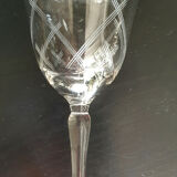 11 Large crystal glasses engraved Boch geometric pattern