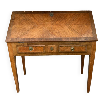 Scriban St Louis XVI sloping desk in marquetry, 19th century