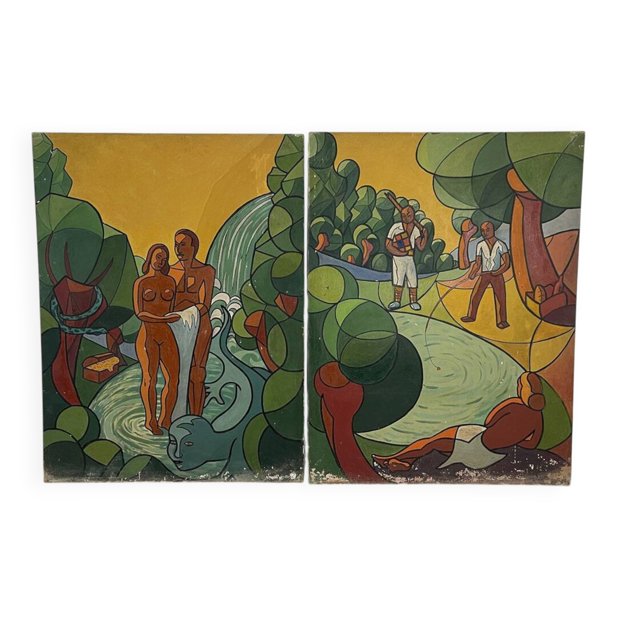 1950s diptych in the post-nabis style