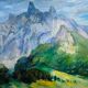 Tableau « Massif Alpin », Robert Barré, 1966, Huile sur toile