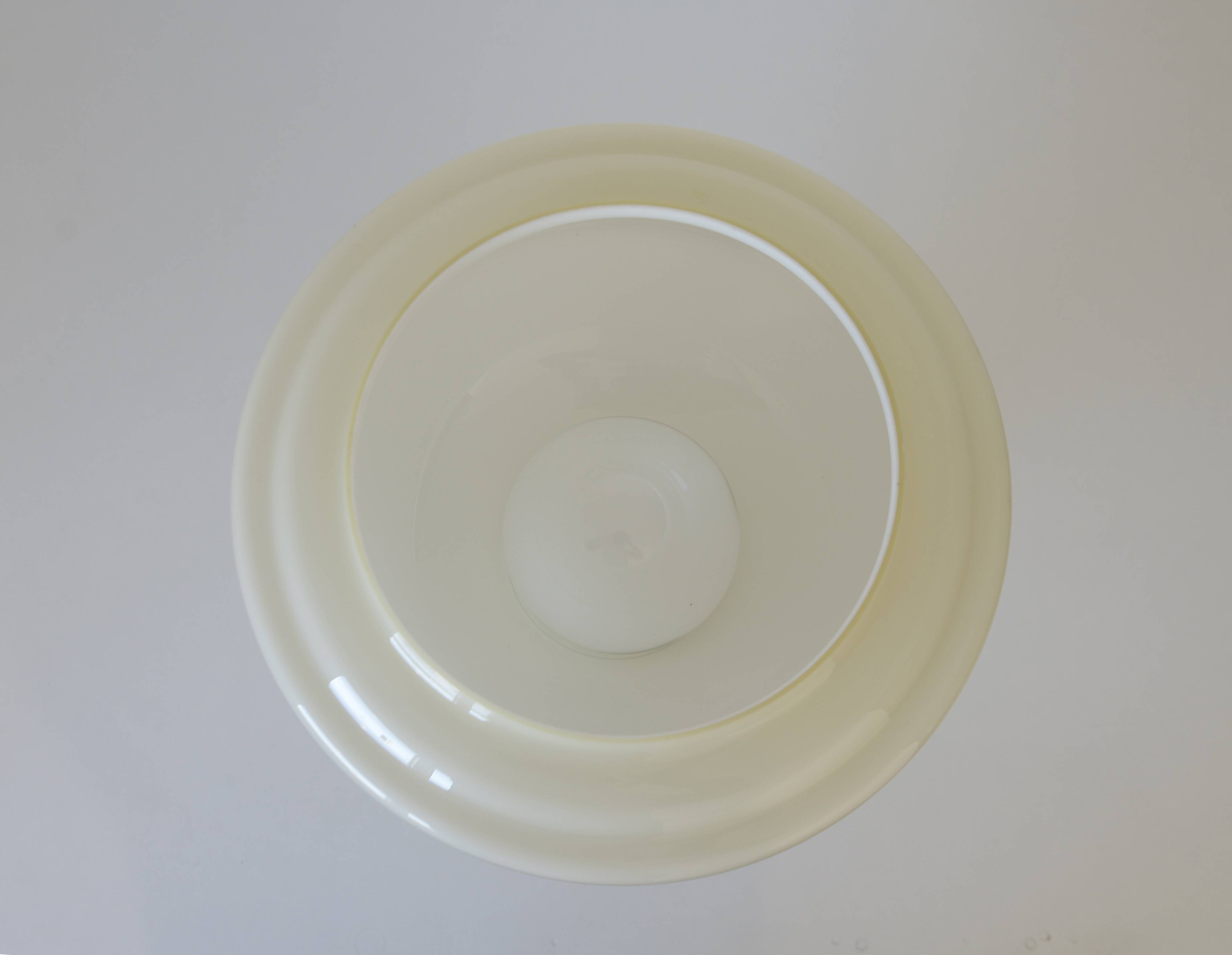 Vintage Ceiling Light Beige Glass Semi Flush Mount Lighting Redesign 1970's