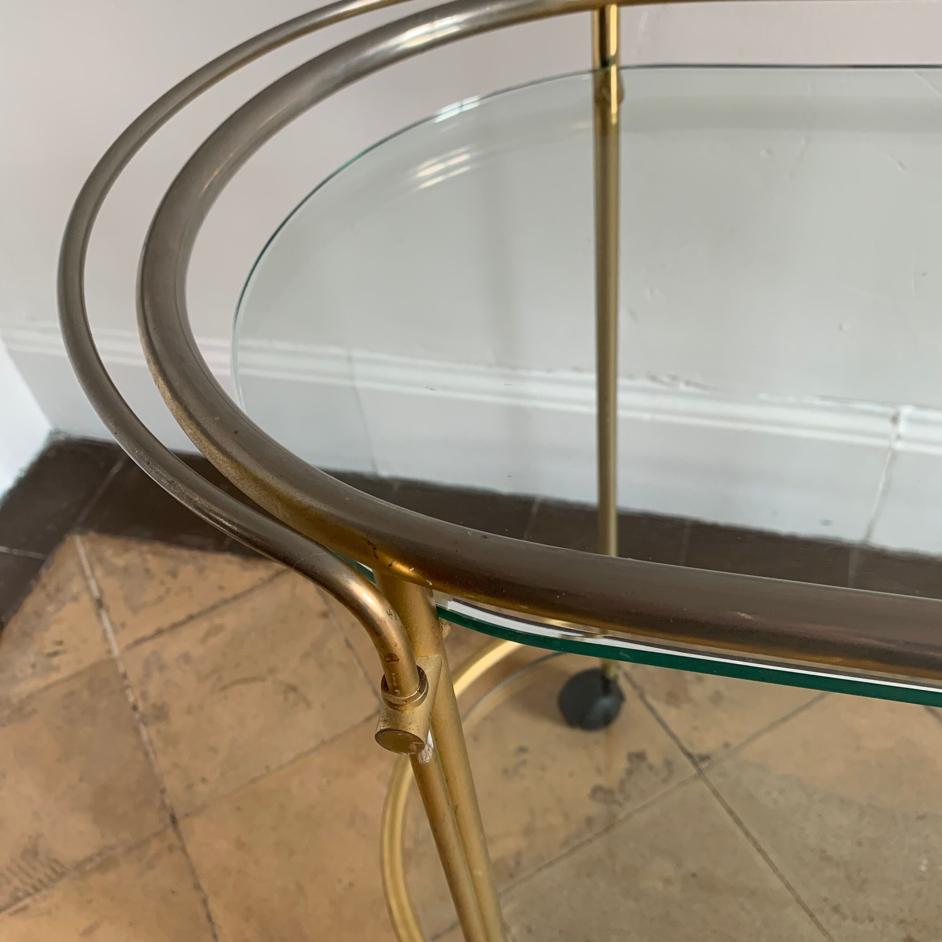 Golden brass and glass service