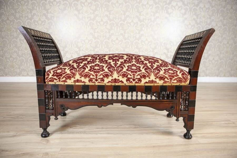 19th-Century Bench in Exotic Wood, 1890s