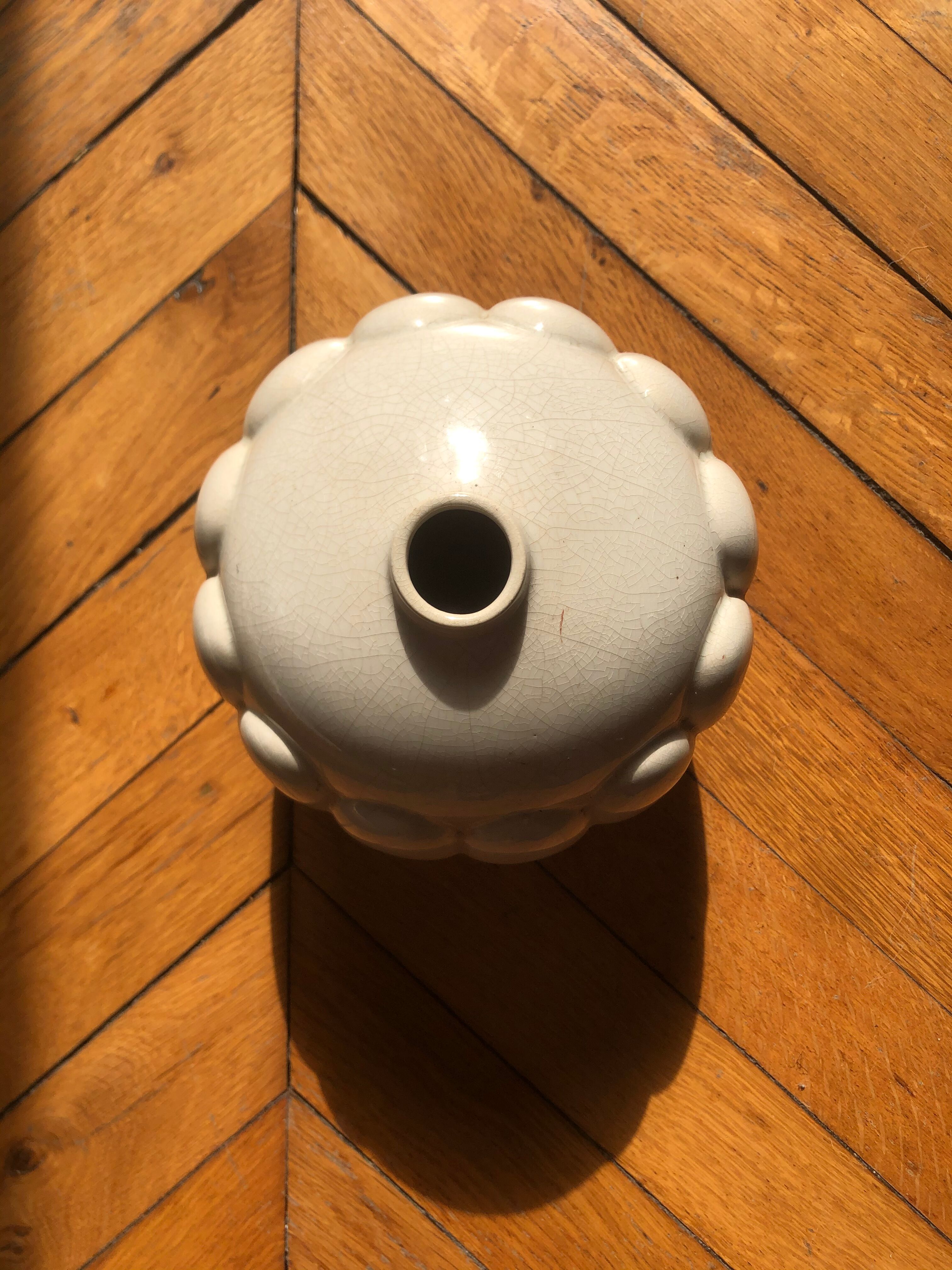 Art deco earthenware ball vase of saint clement