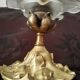 Art nouveau lamp in gilded bronze with glass tulip
