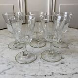 Set of 5 small crystalline glass wine glasses 50-60s