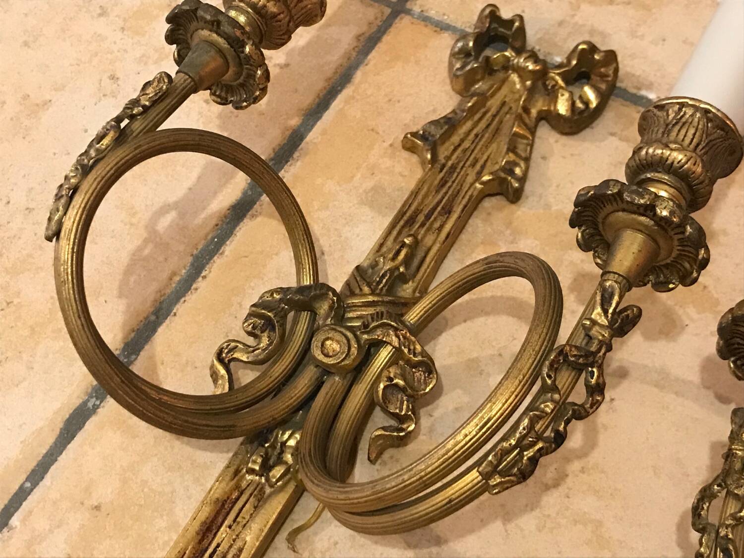 Paire d’appliques en bronze