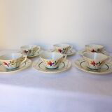 Service à café vintage Gien modèle Tamaris en porcelaine