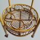 1960s Bamboo & Rattan Serving Bar Cart Trolley by Franco Albini. Made in Italy
