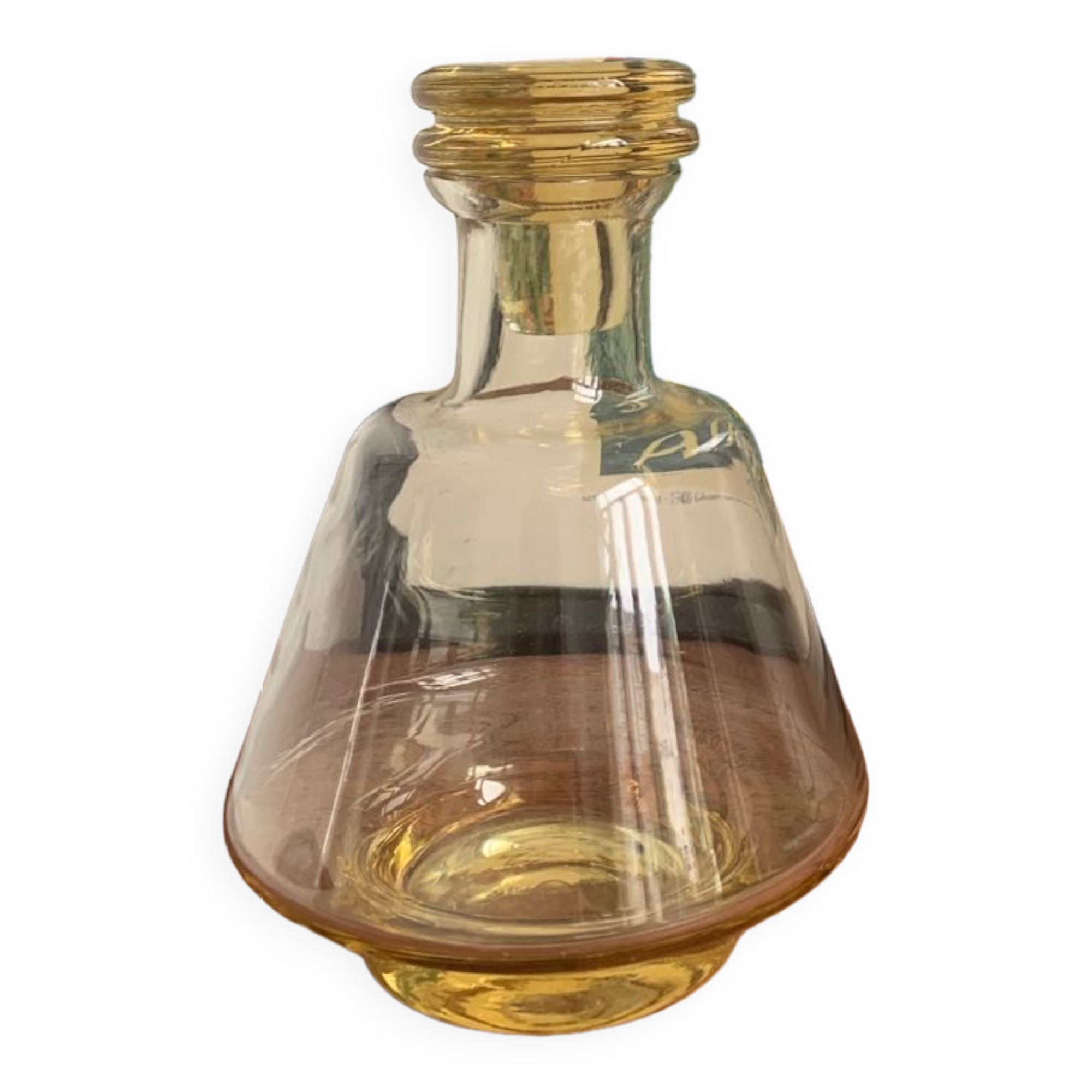 Vintage yellow glass decanter