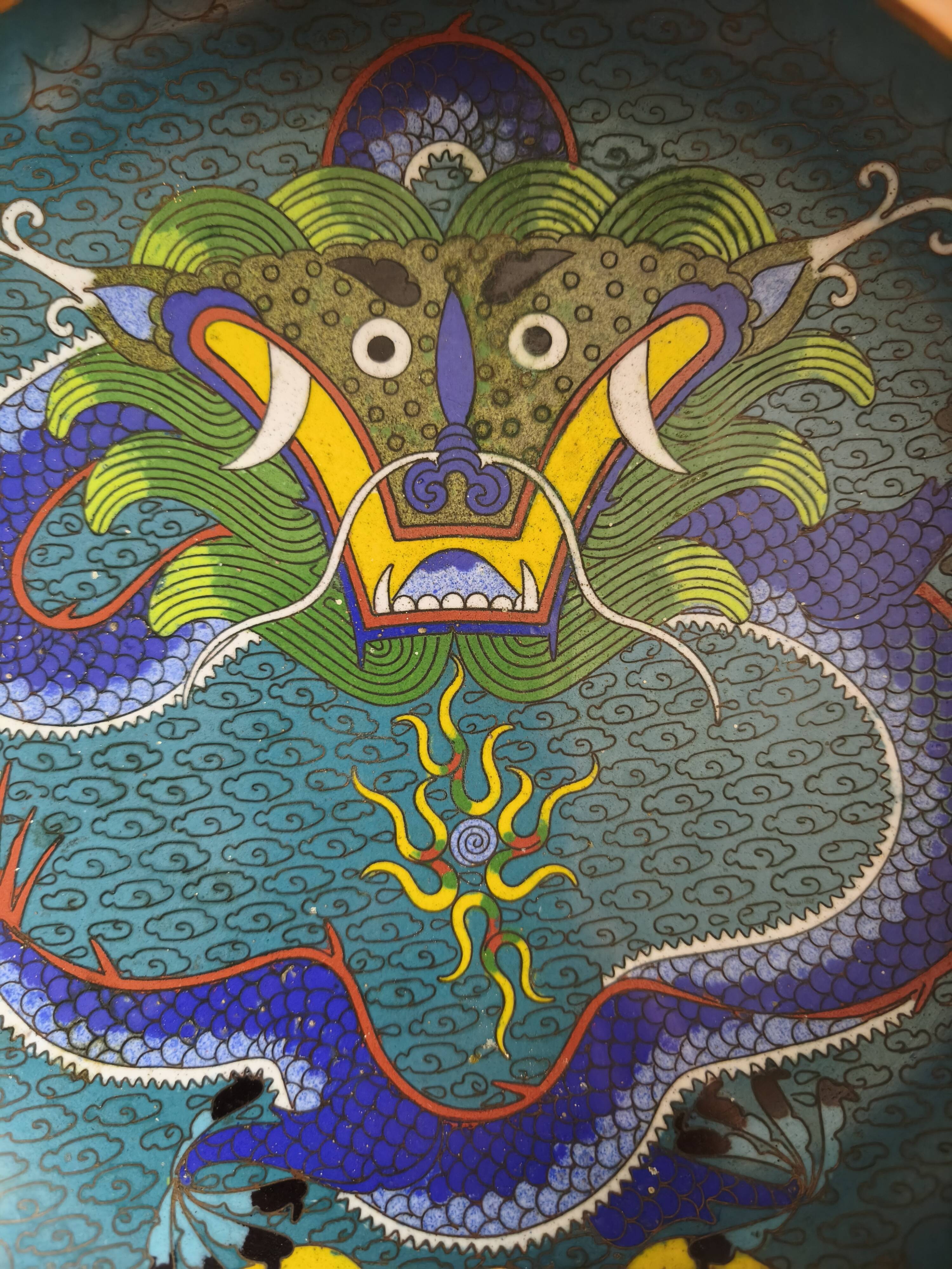 Ancient cloisonné enamel brush rinsing bowl from China.