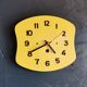 Vintage formica clock silent wall pendulum 60s "Yellow"