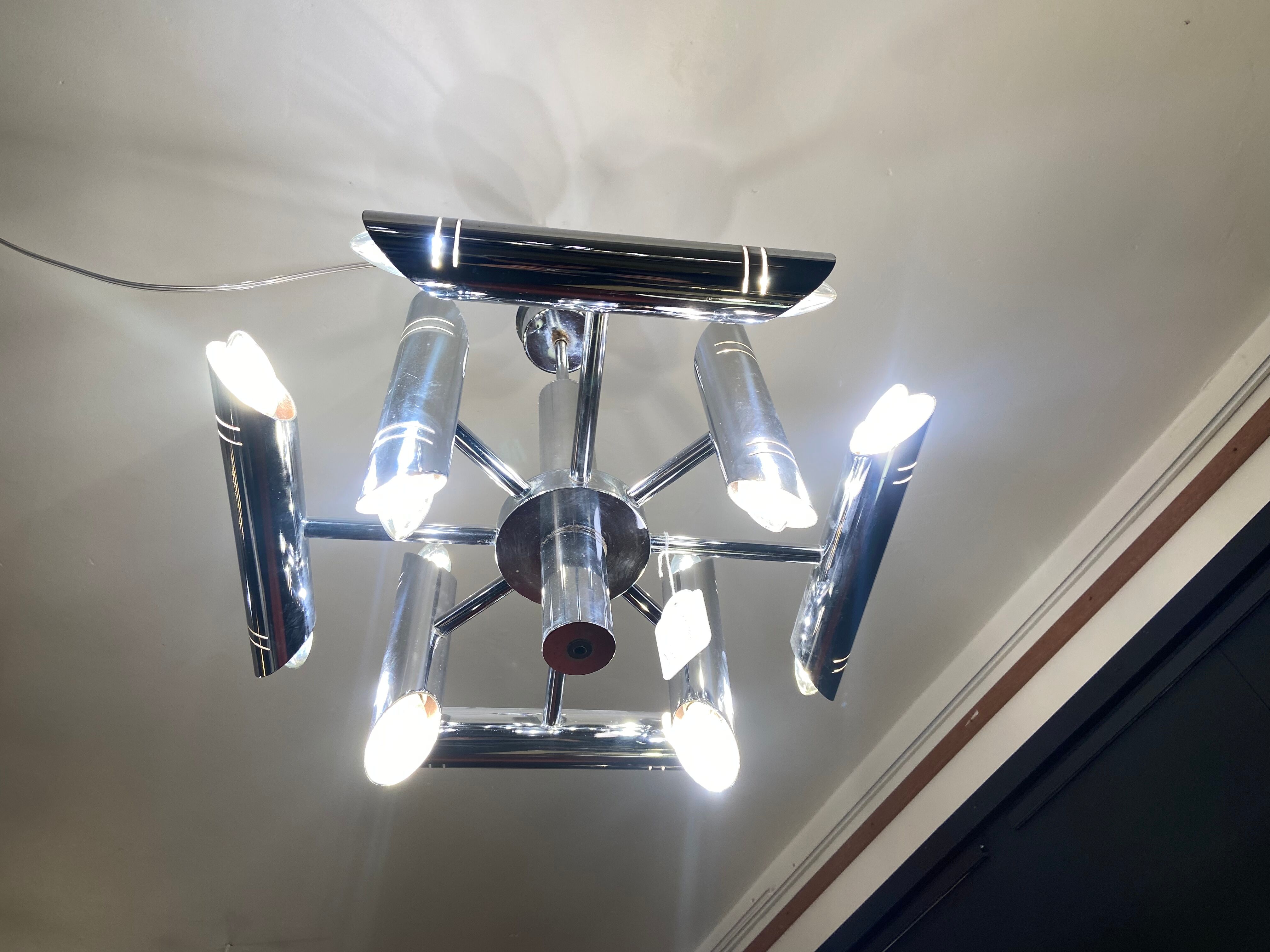 Chrome suspension by Sciolari, 1970s