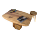 Organic brutalist coffee table in solid cedar, trunk pedestal, 1970s.