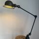 Lampe vintage 1980 Jielde 2 bras noire mat d'origine - 100 cm