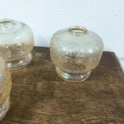 Set of 3 vintage amber textured glass globes/shades.