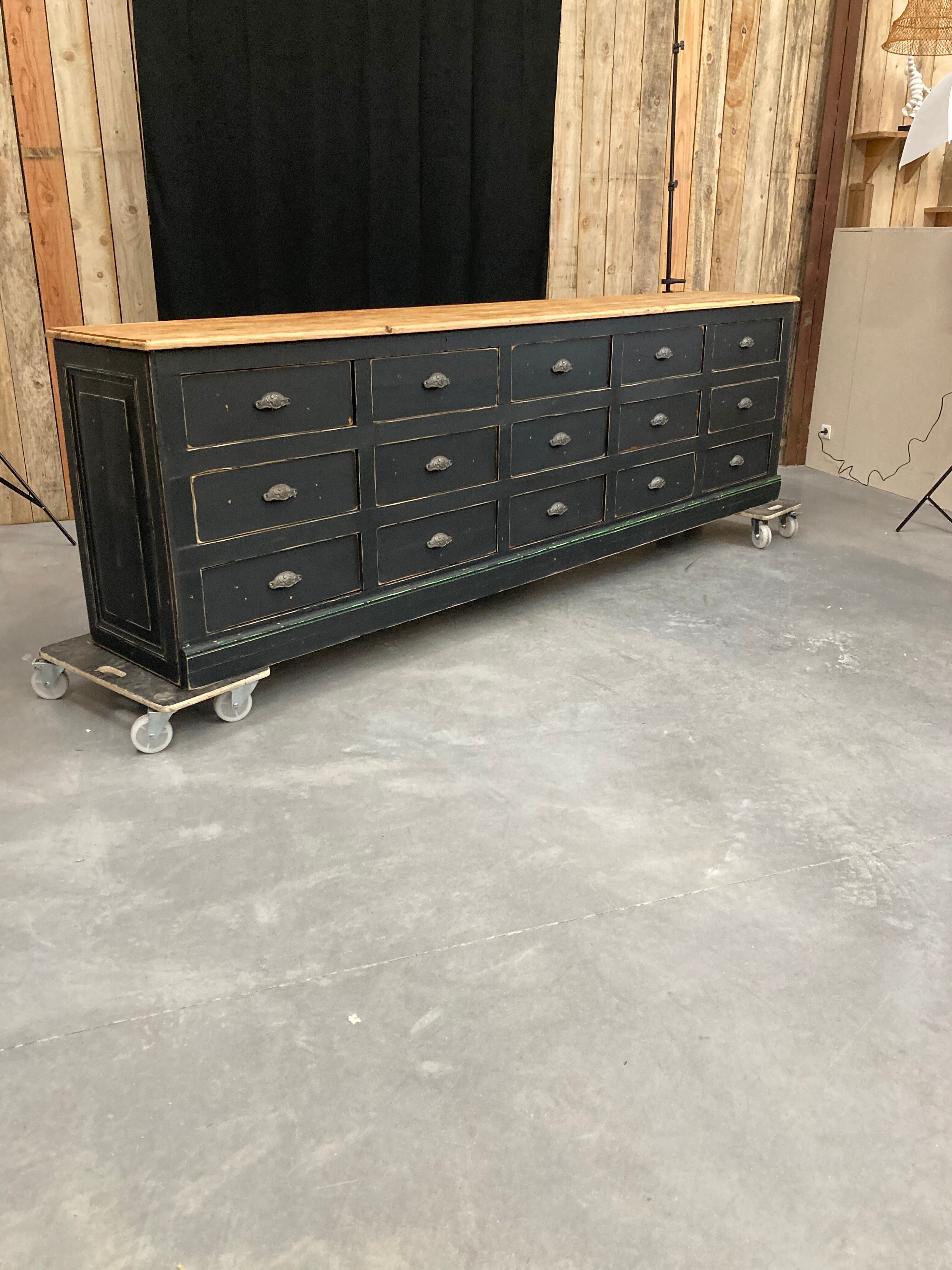 Former large craft furniture with 15 drawers