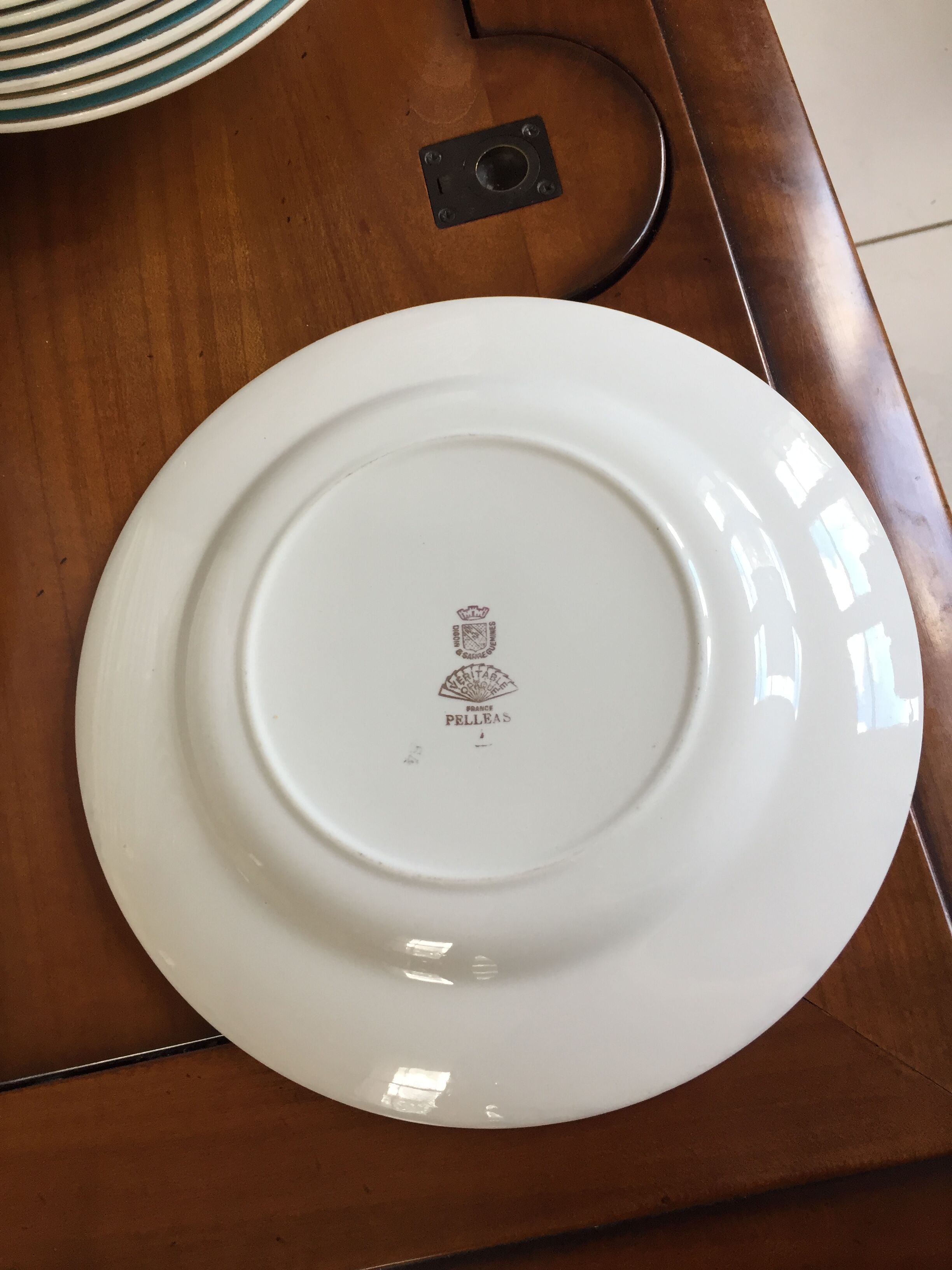 Lot flat plates Vintage Digoin Sarreguemines model Pelleas