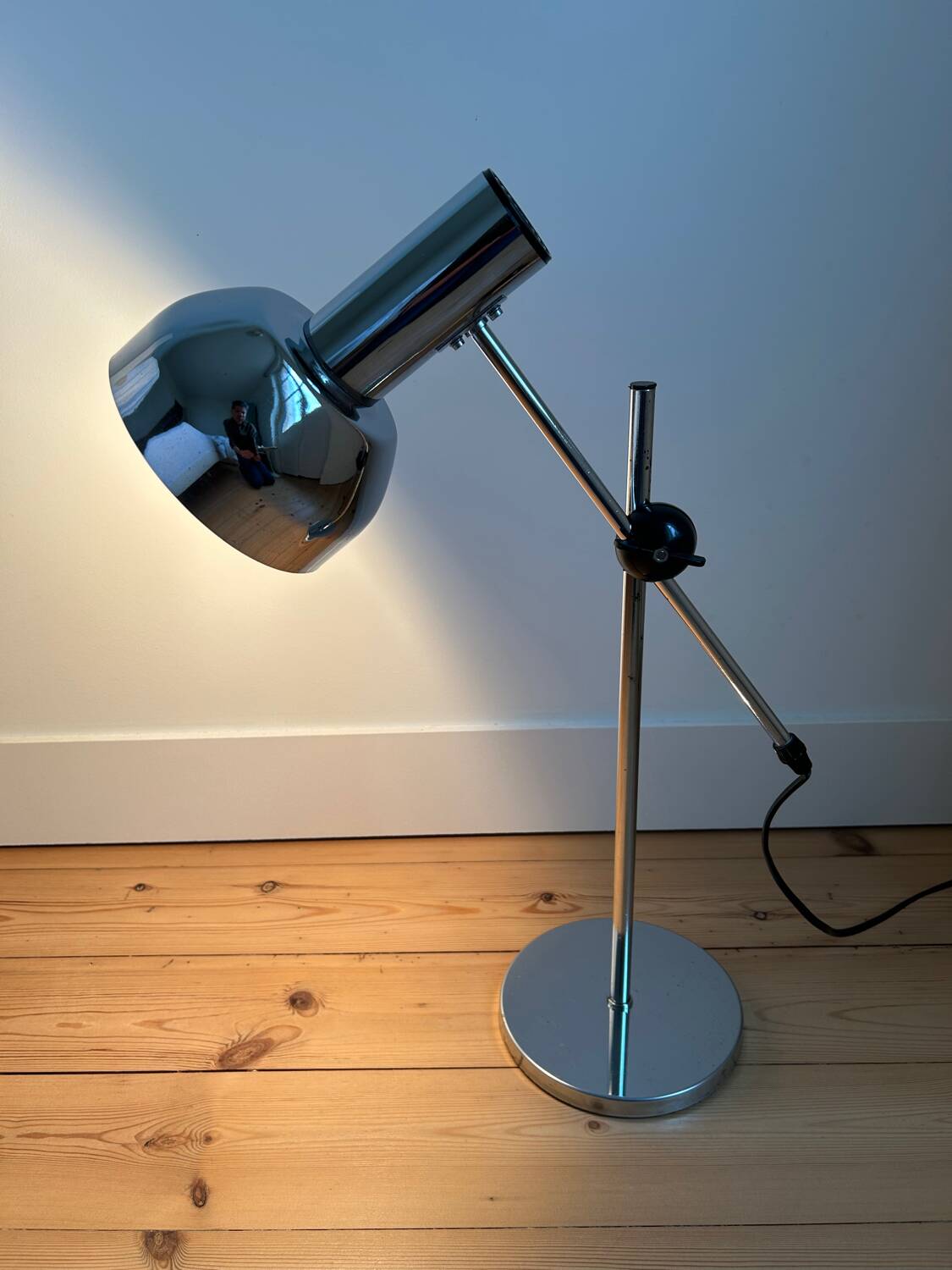 Vintage chrome metal desk lamp