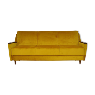 Mid-century velvet sofa daybed, 1960s