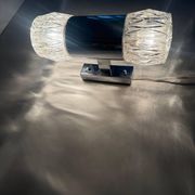 Mid-century double-headed glass and metal wall sconce, 1960, Italy