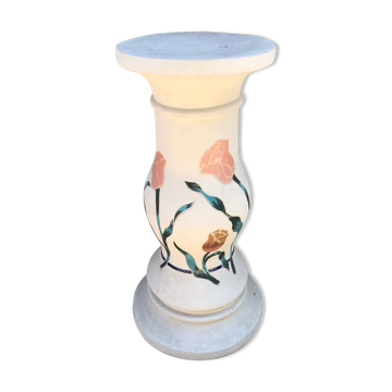 Porte pot céramique décor fleurs émaillées