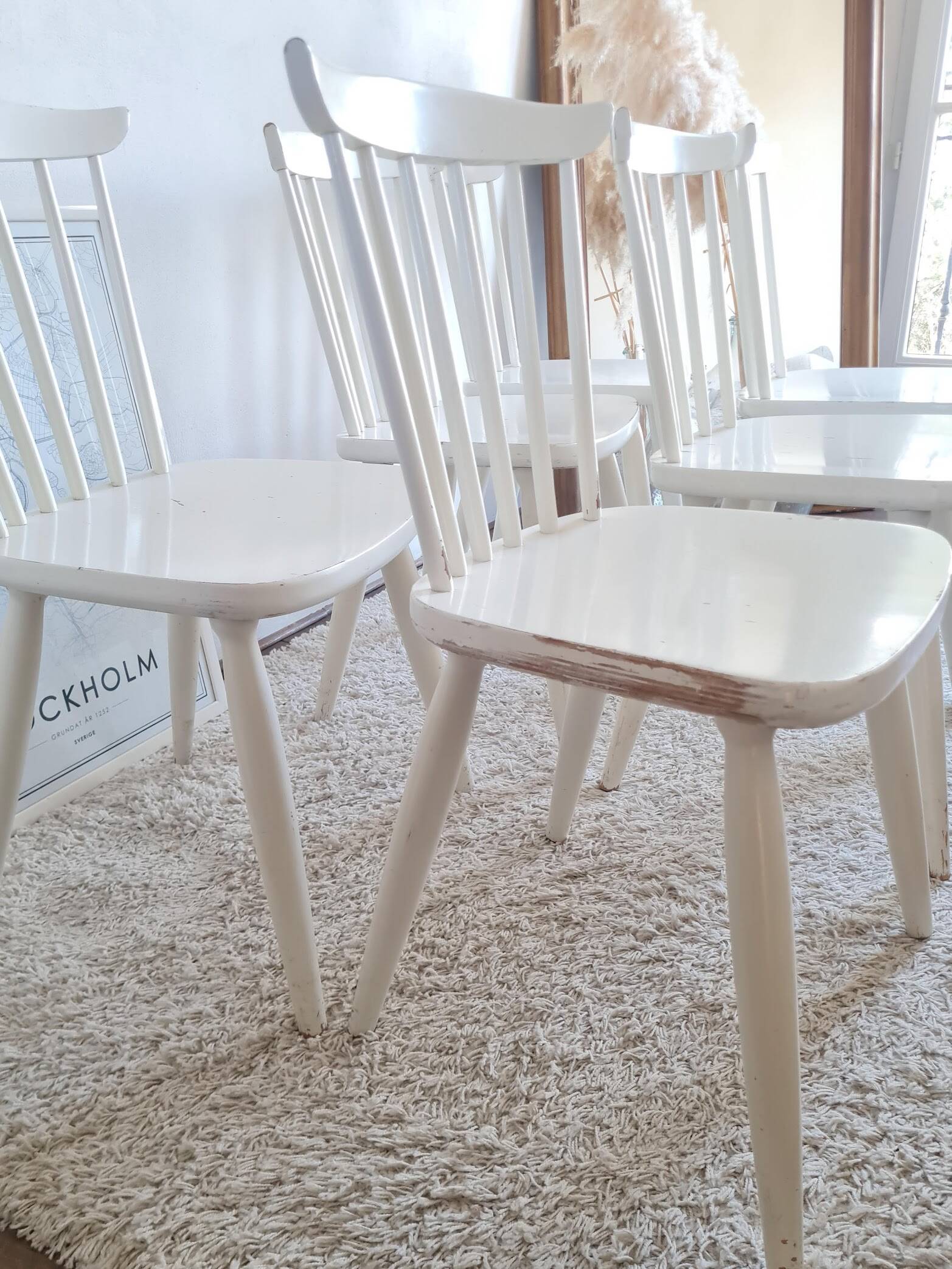 Set of six vintage Scandinavian chairs