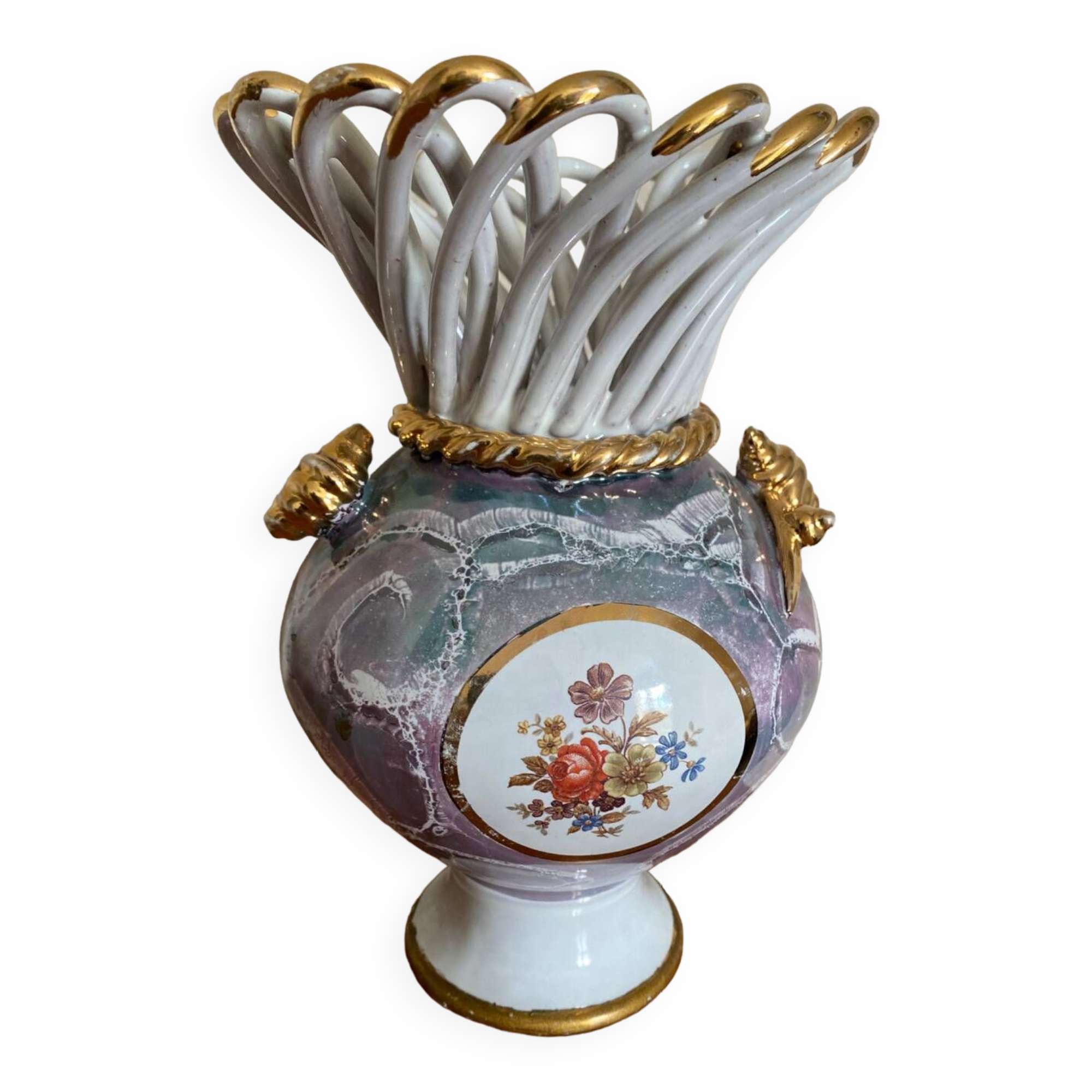 Vintage shell vase