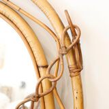 Rattan oval mirror - 73x58cm