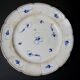 Pair of old chantilly plates (?) blue flower seedlings 18th probable