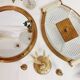 Plateau oval miroir vintage