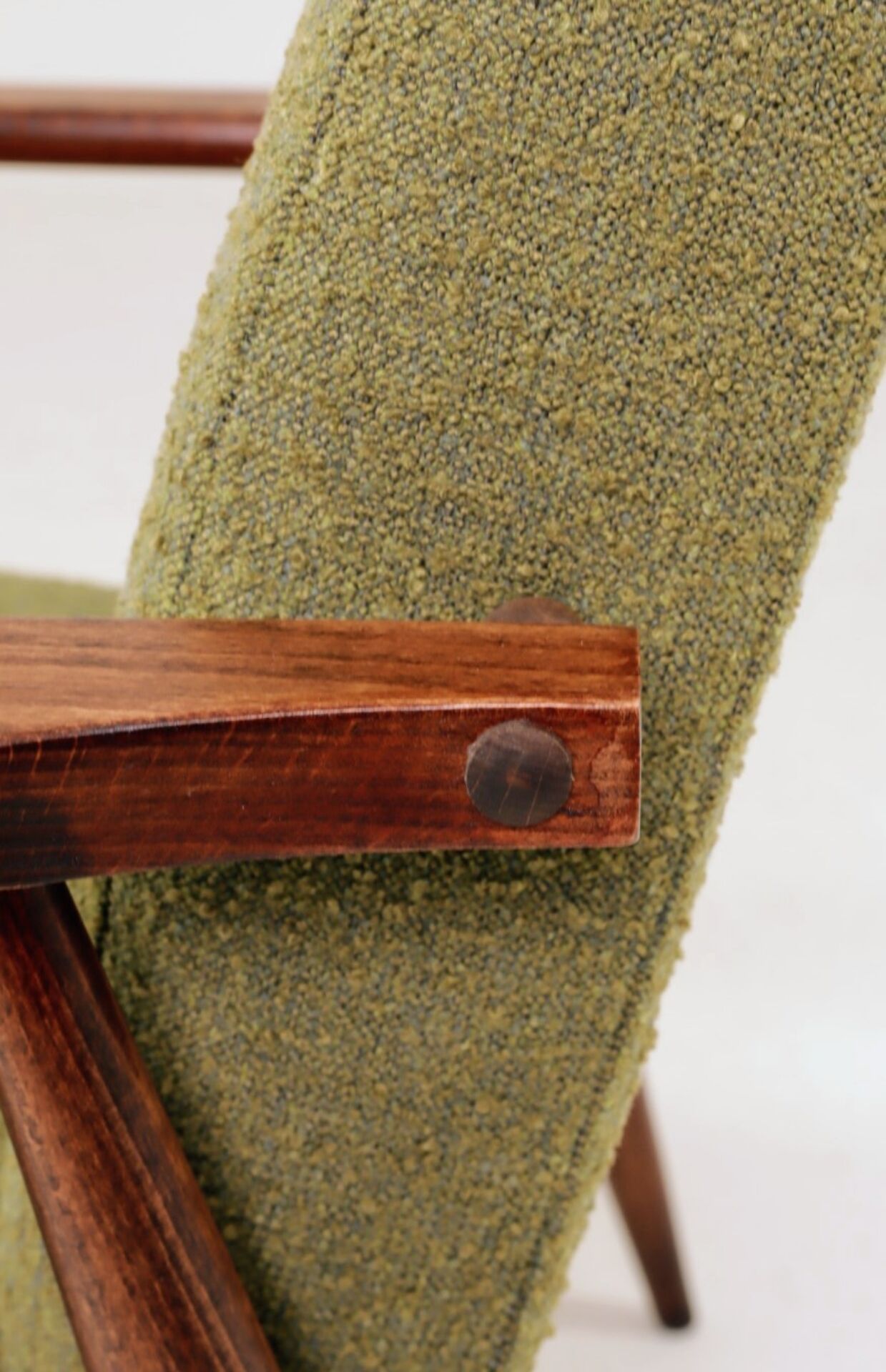 Pair de fauteuils scandinave mid century bouclette verte