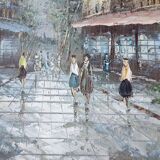 Tableau huile sur toile Paris