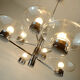 1970s kaiser 8-light PENDANT LIGHT chandelier chrom and clear glass