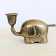 Vintage brass elephant figurine candle holder Haku mid-century