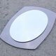 Vintage mirror bi-toned smoky contour Italy 1970s 58x73cm