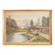 Painting „The Chalet at the Mountain Stream”, Scandinavian design, 1970s