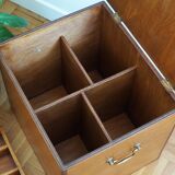 Large wooden box with brass handles